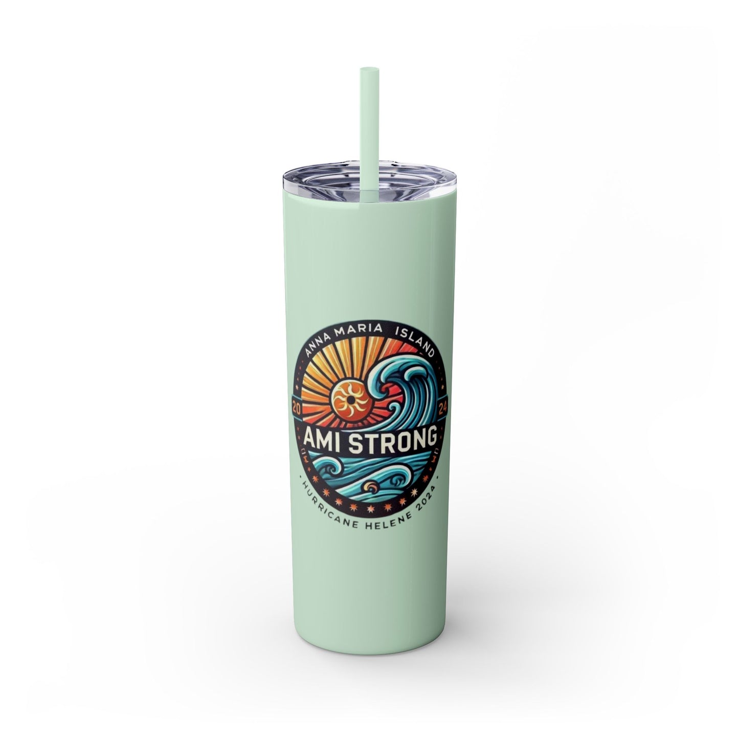 AMI Strong Hurricane Helene Skinny 20oz Tumbler