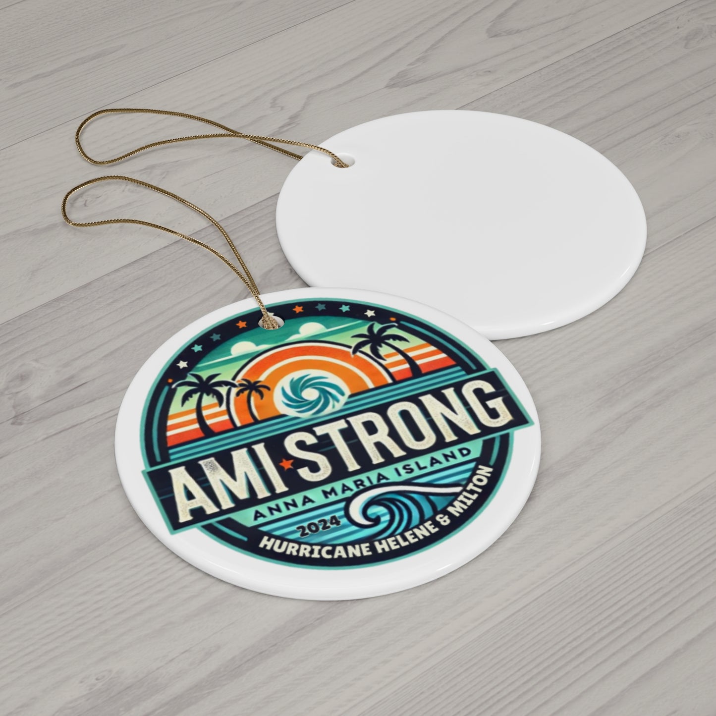 AMI Strong (White) Ceramic Ornament