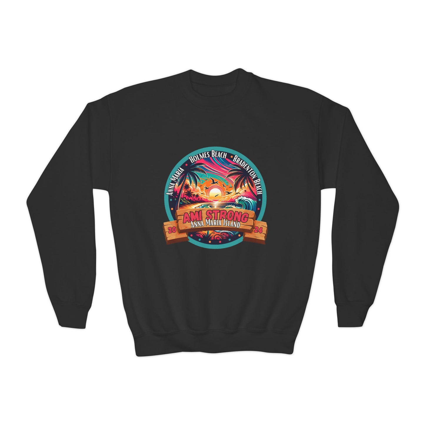 Kids AMI Strong Sunset Crewneck Sweatshirt