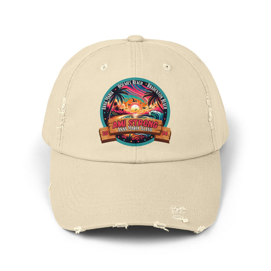 AMI Strong Sunset Distressed Cap