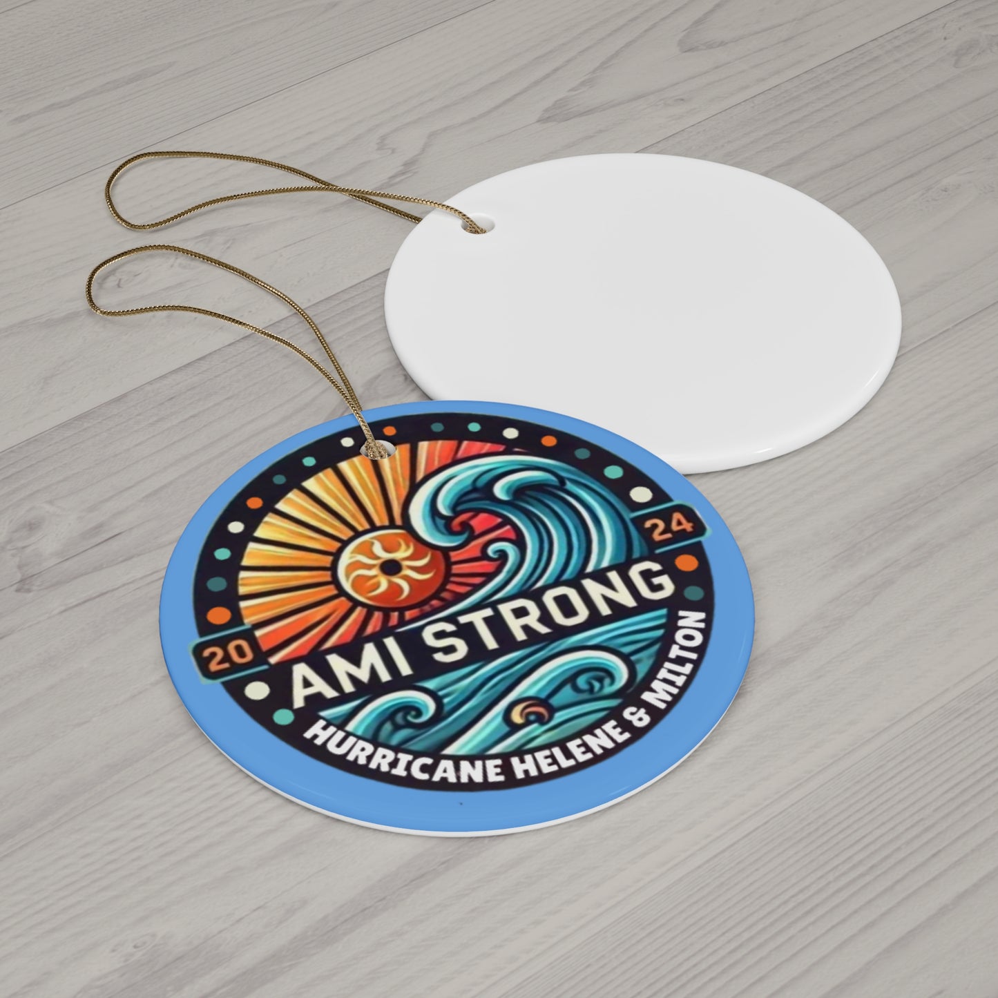 AMI Strong Hurricanes (Blue) Ceramic Ornament