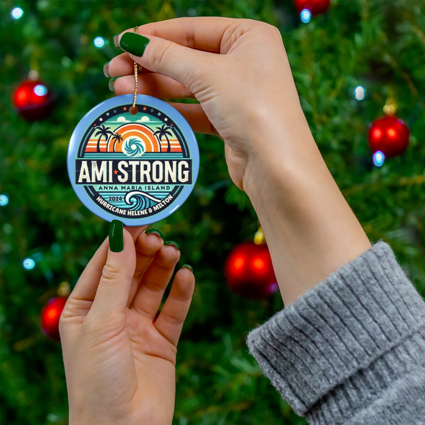 AMI Strong (Blue) Ceramic Ornament