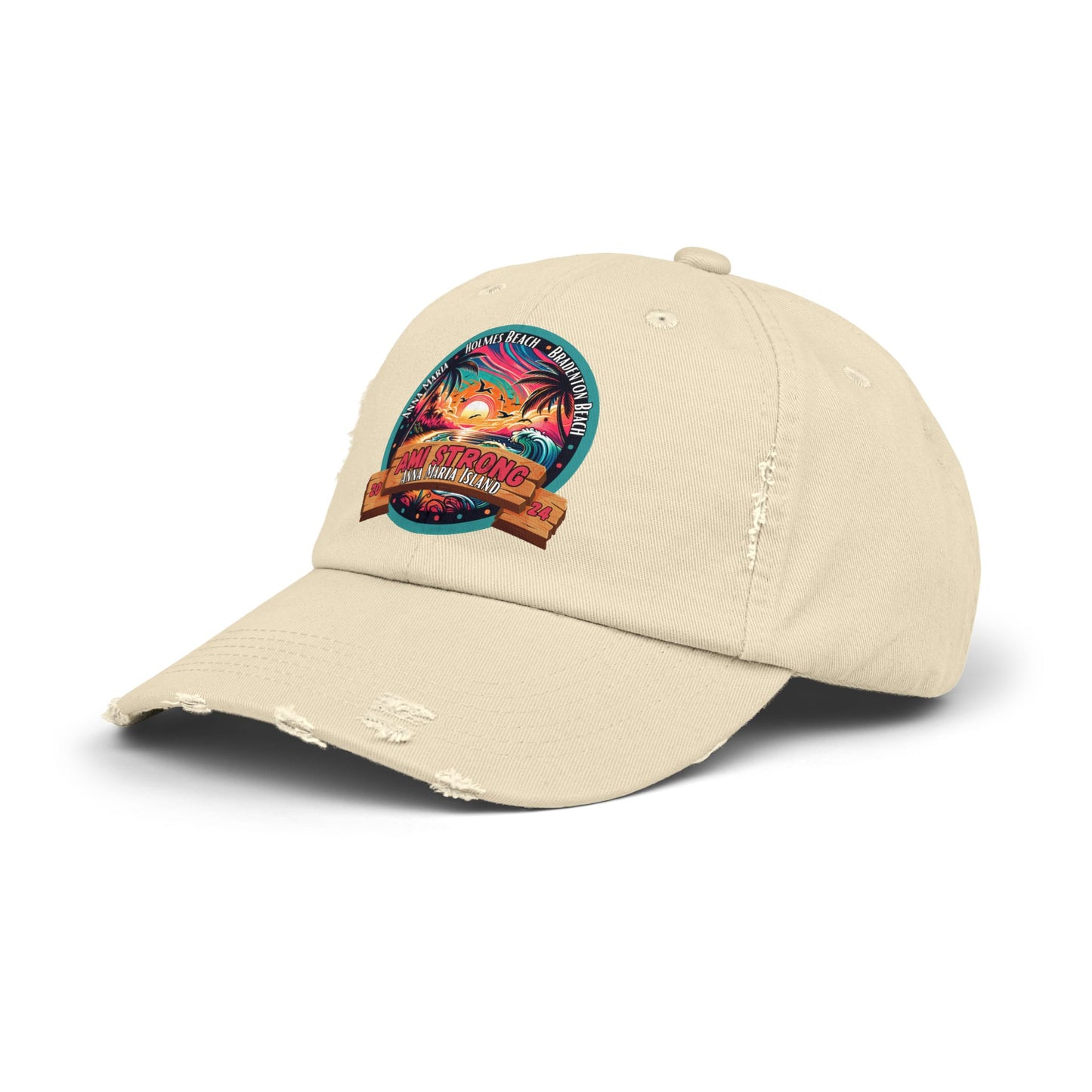 AMI Strong Sunset Distressed Cap