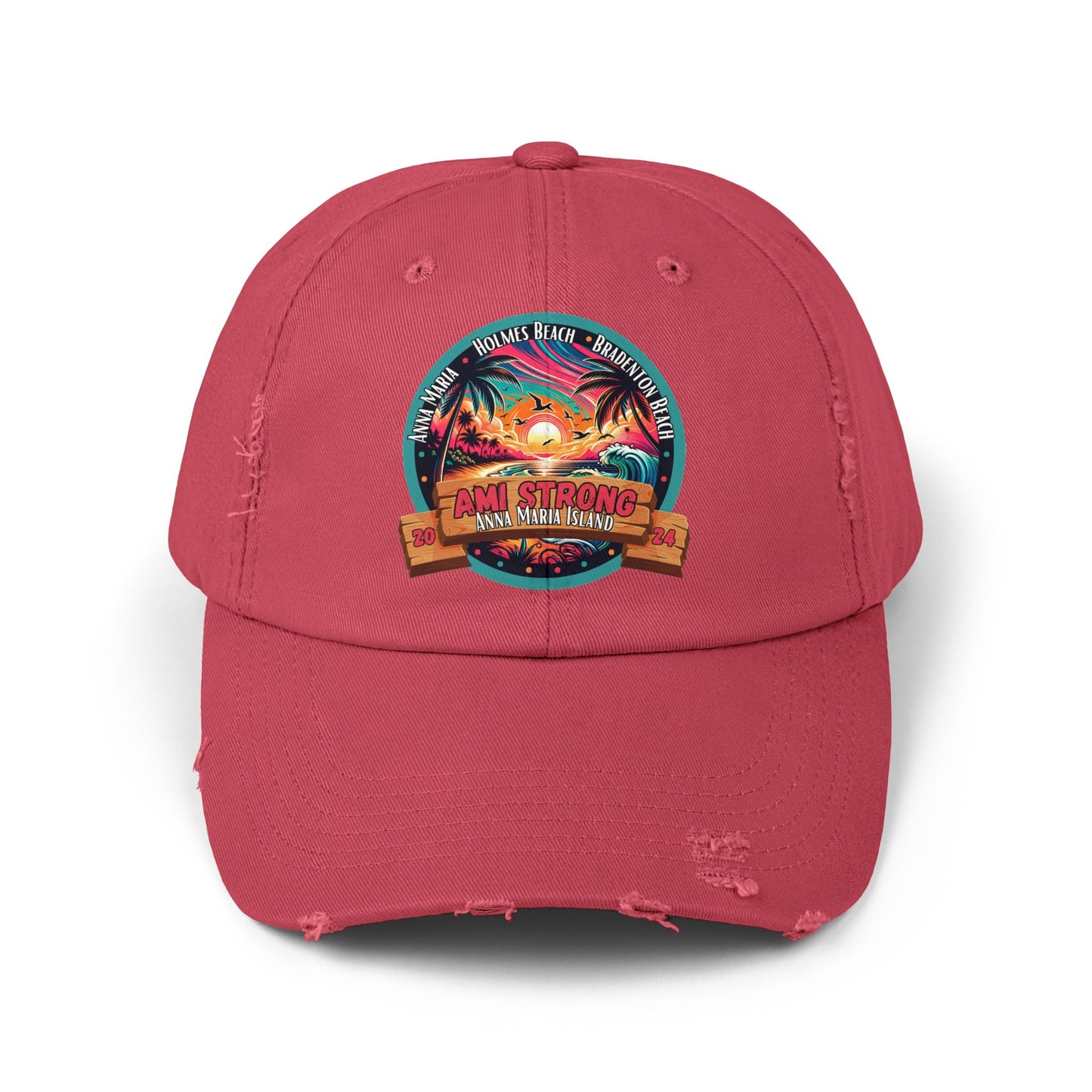 AMI Strong Sunset Distressed Cap