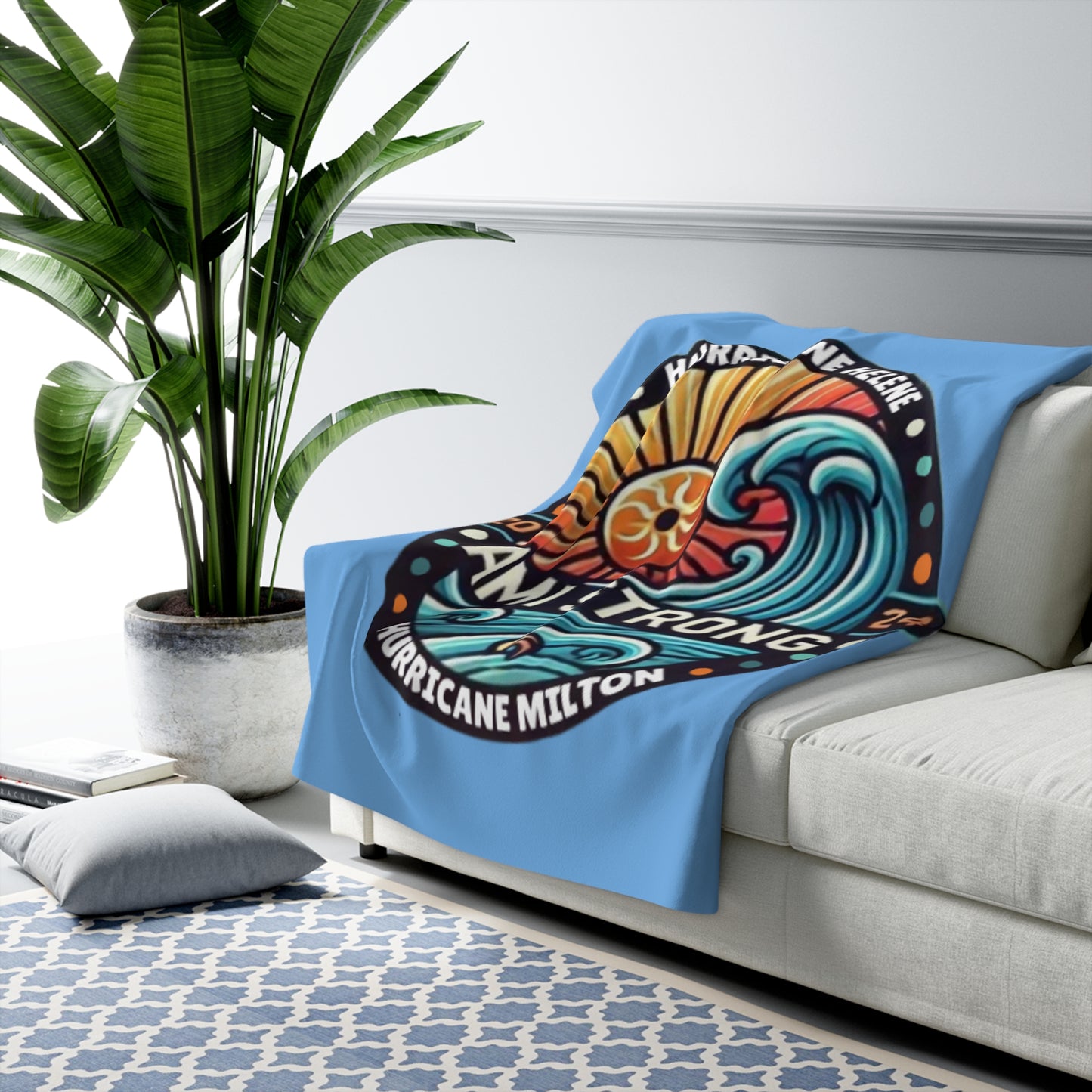 AMI Strong Hurricanes (Blue) Sherpa Fleece Blanket