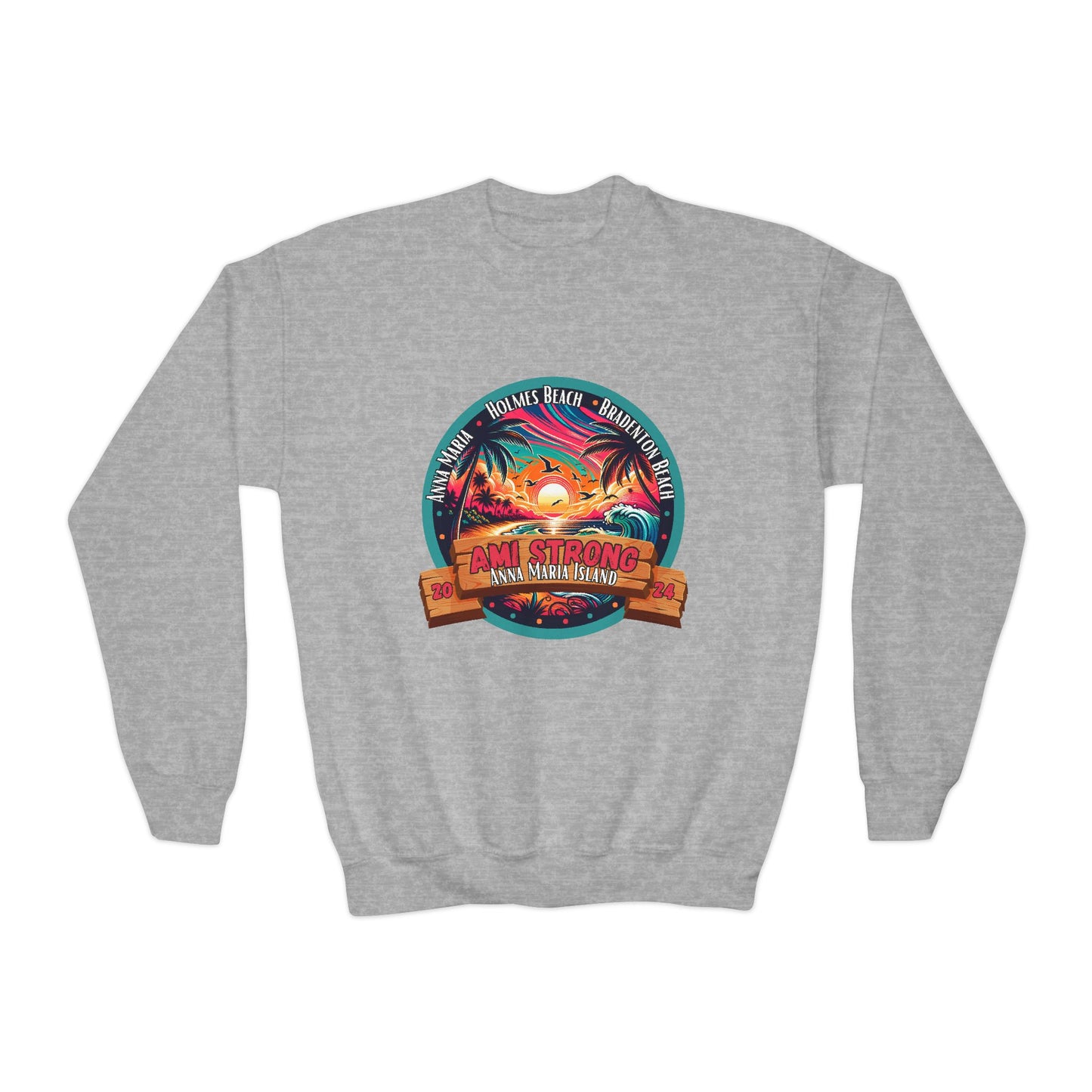 Kids AMI Strong Sunset Crewneck Sweatshirt