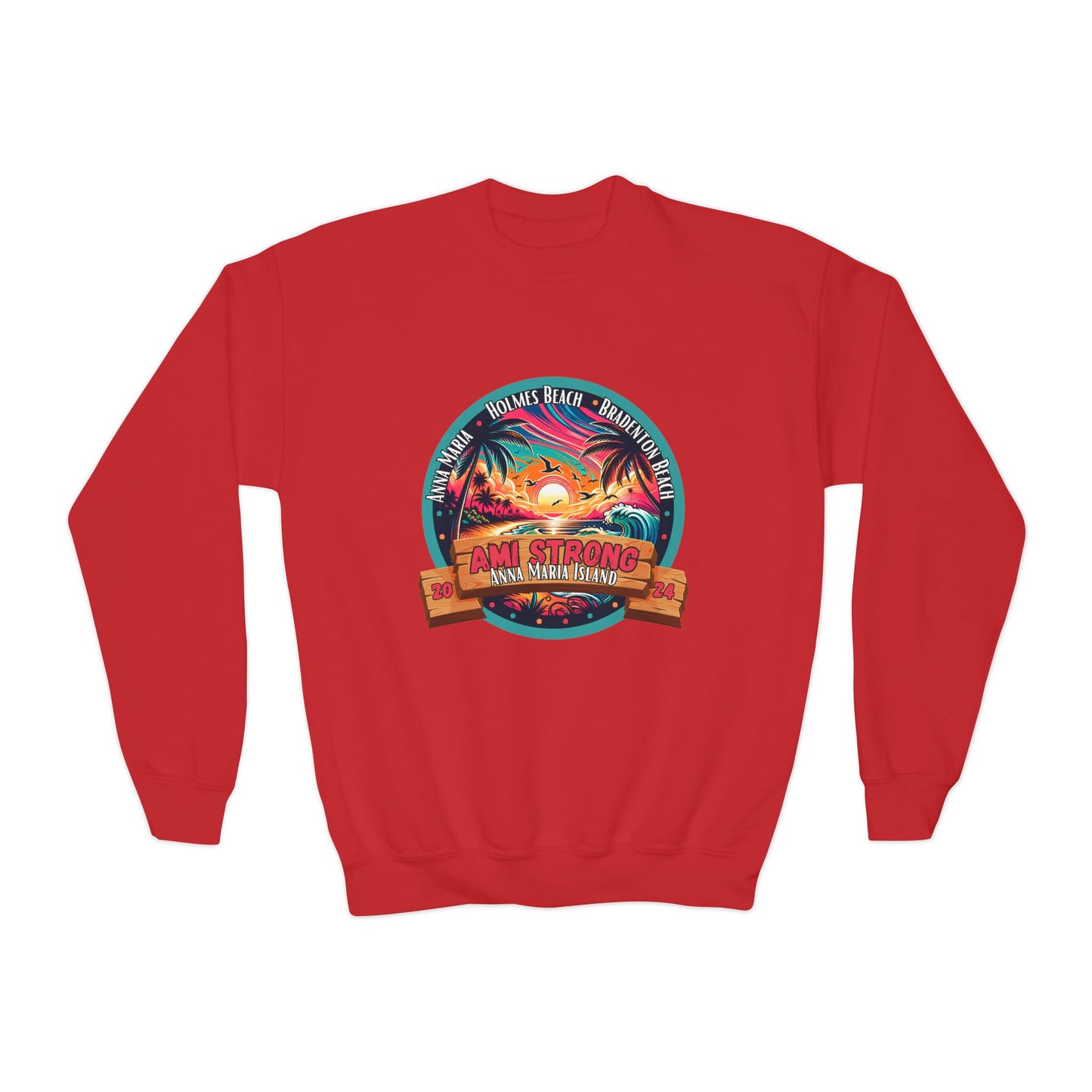 Kids AMI Strong Sunset Crewneck Sweatshirt