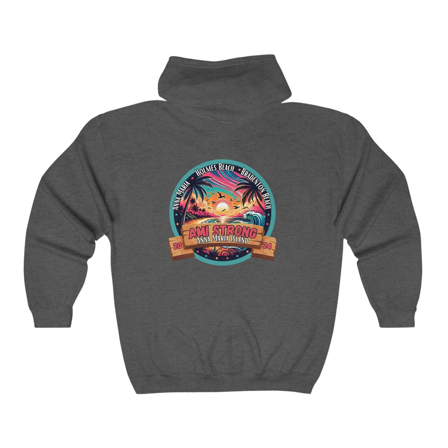 AMI Strong Sunset Full Zip Hooded Sweatshirt