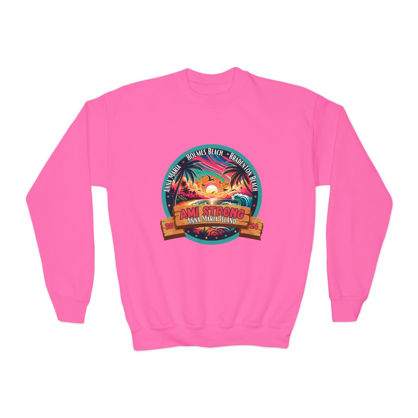 Kids AMI Strong Sunset Crewneck Sweatshirt