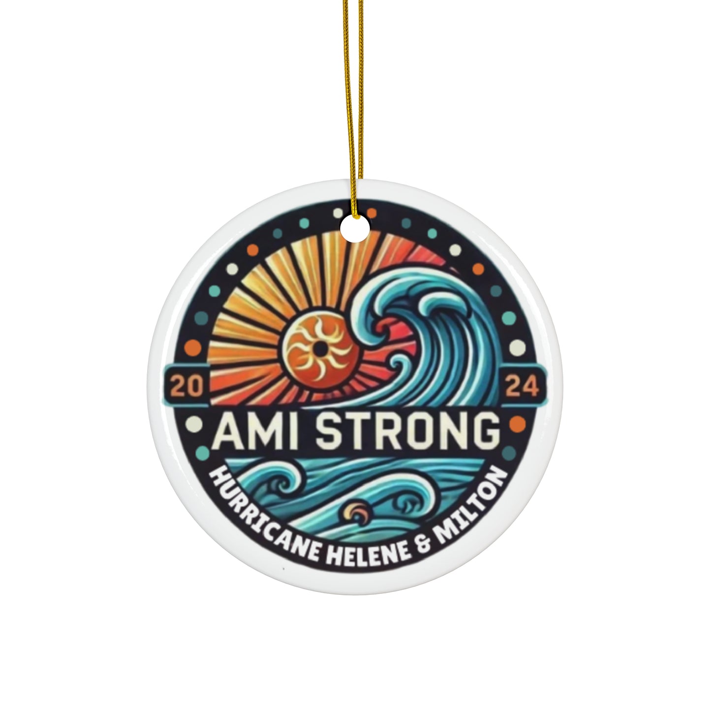 AMI Strong Hurricanes (White) Ceramic Ornament