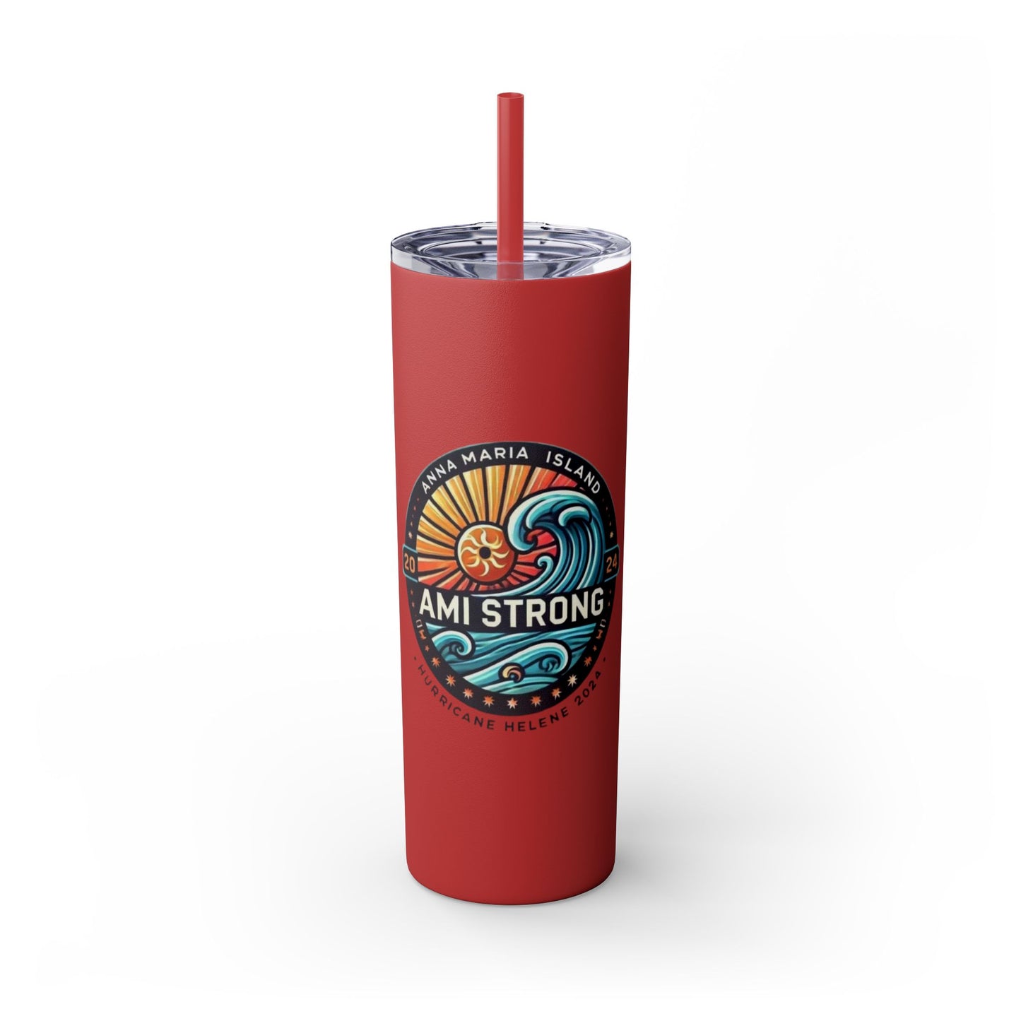 AMI Strong Hurricane Helene Skinny 20oz Tumbler