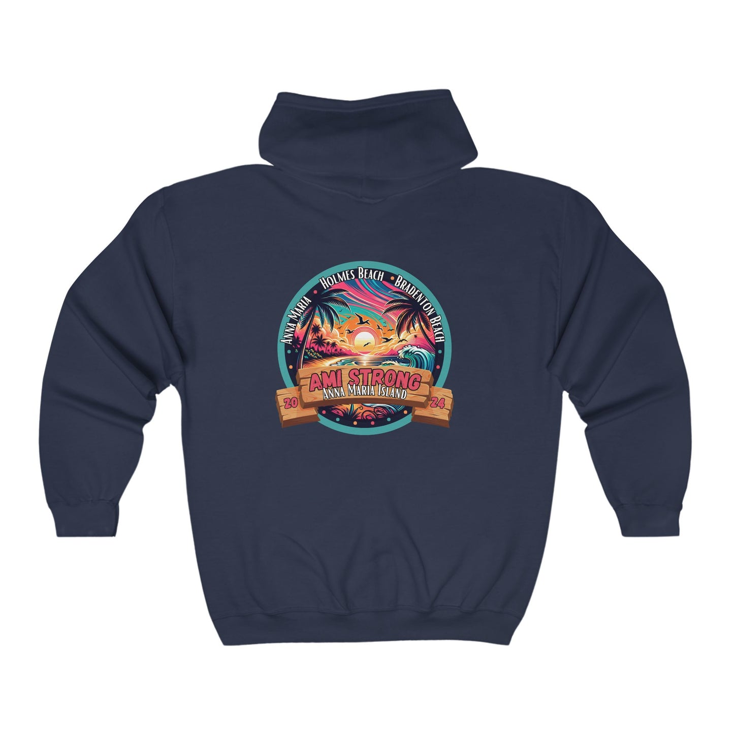 AMI Strong Sunset Full Zip Hooded Sweatshirt