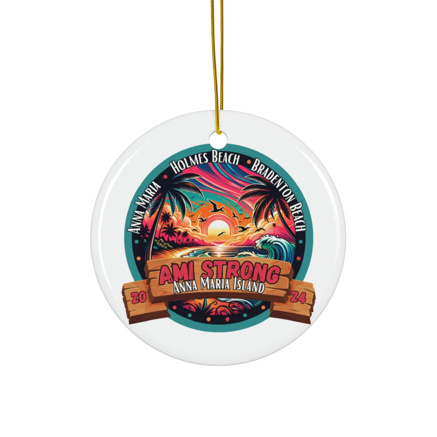 AMI Strong Sunset Ceramic Ornament