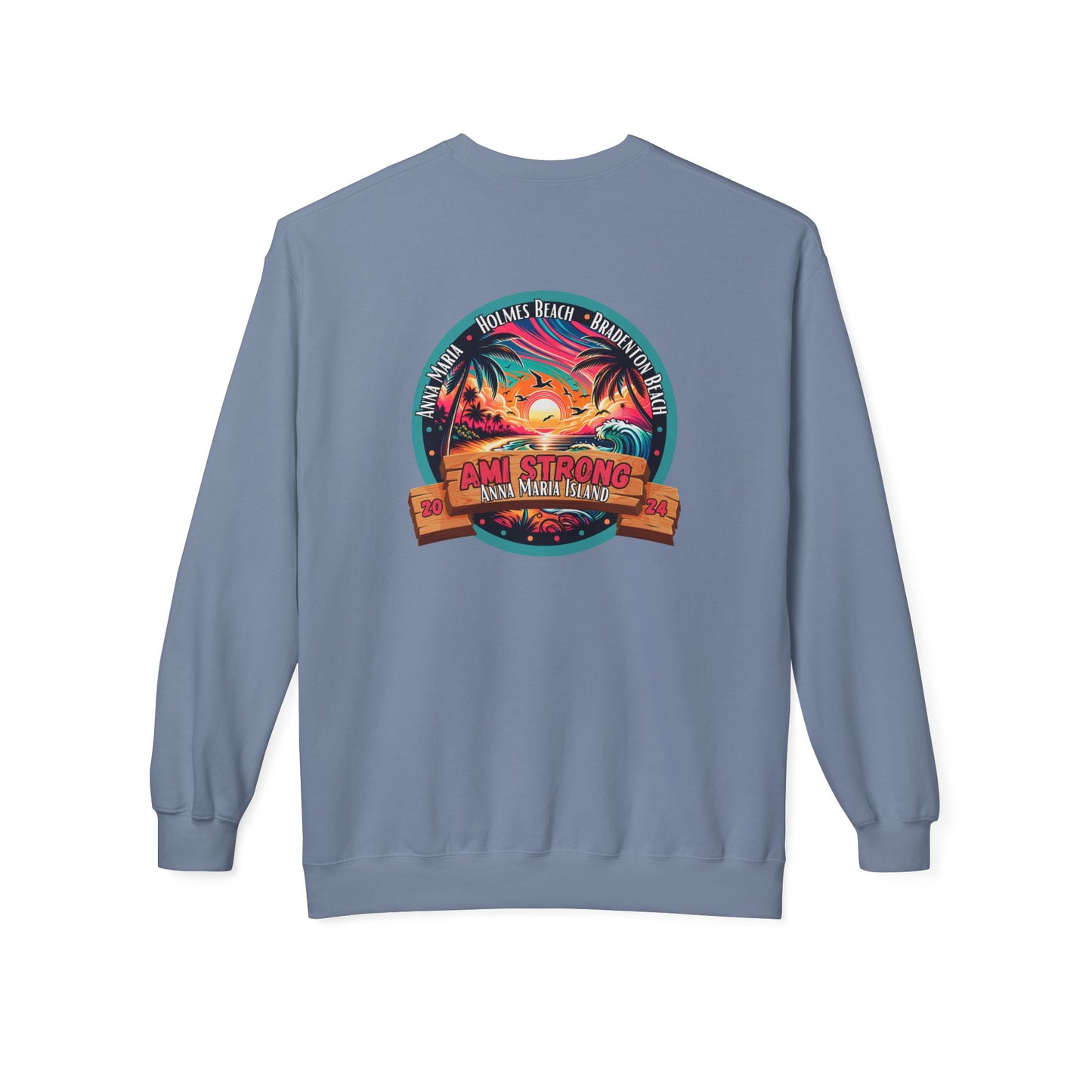 AMI Strong Sunset Dual Sided Crewneck Sweatshirt