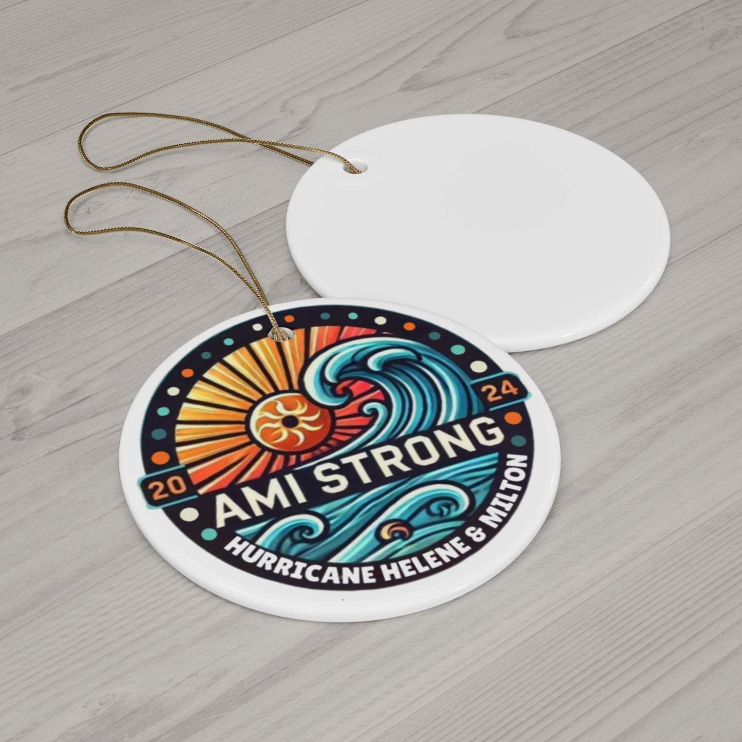 AMI Strong Hurricanes (White) Ceramic Ornament