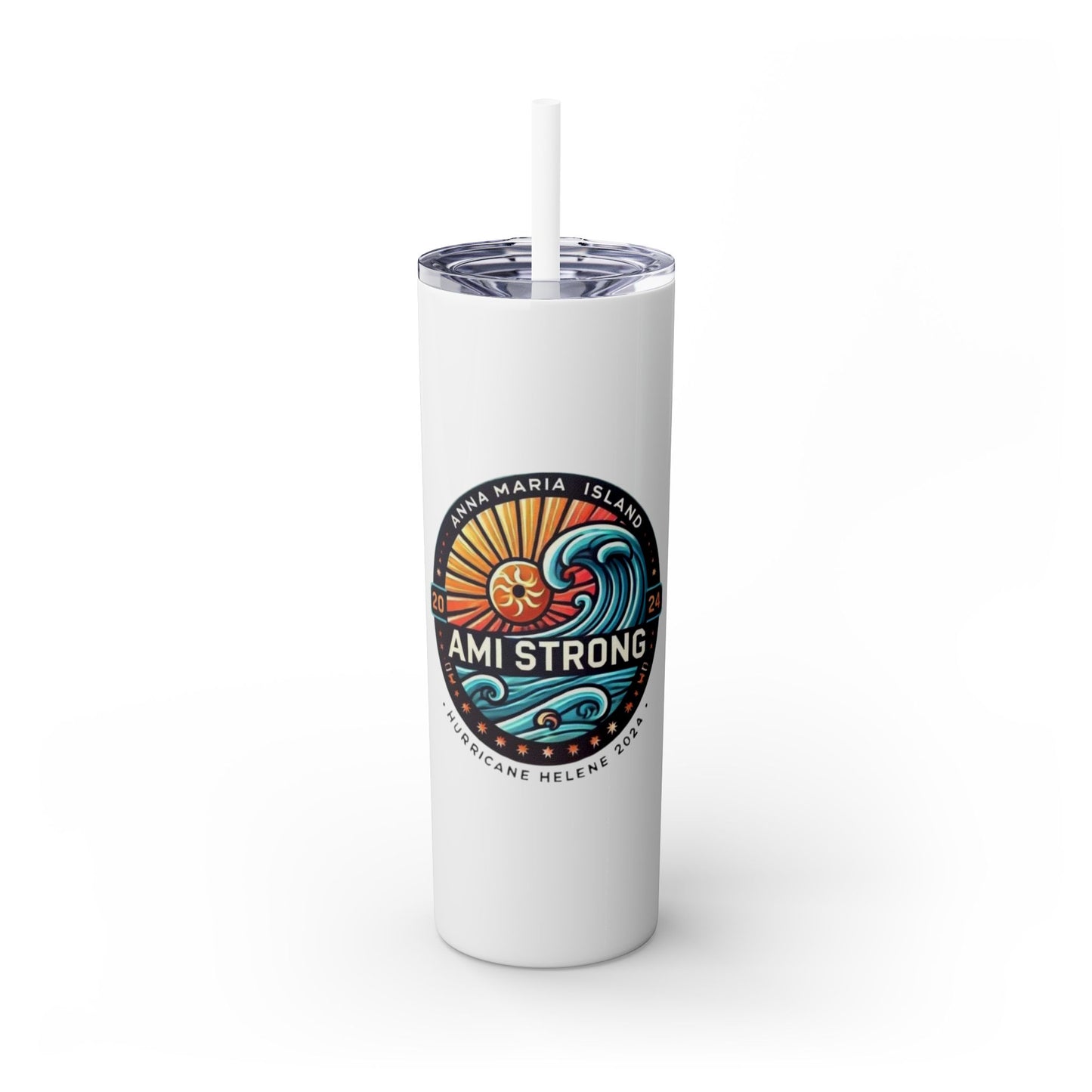 AMI Strong Hurricane Helene Skinny 20oz Tumbler