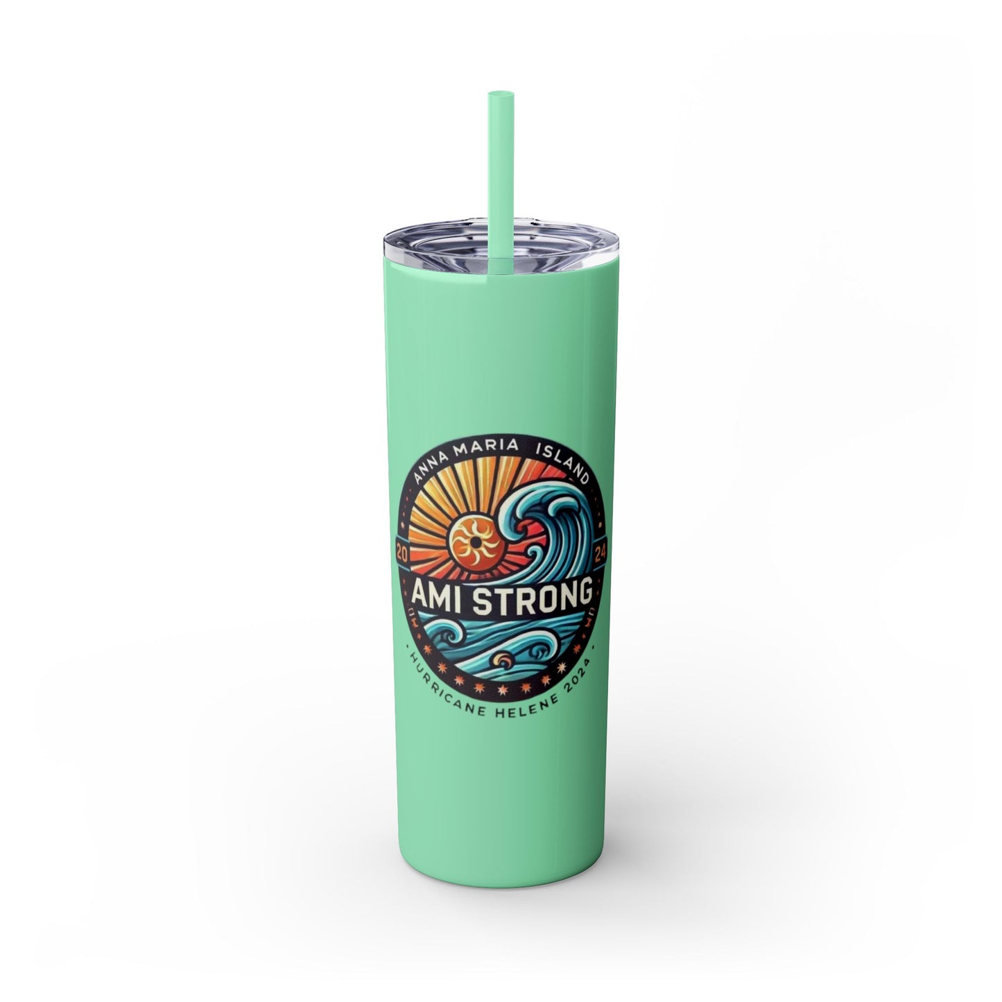 AMI Strong Hurricane Helene Skinny 20oz Tumbler