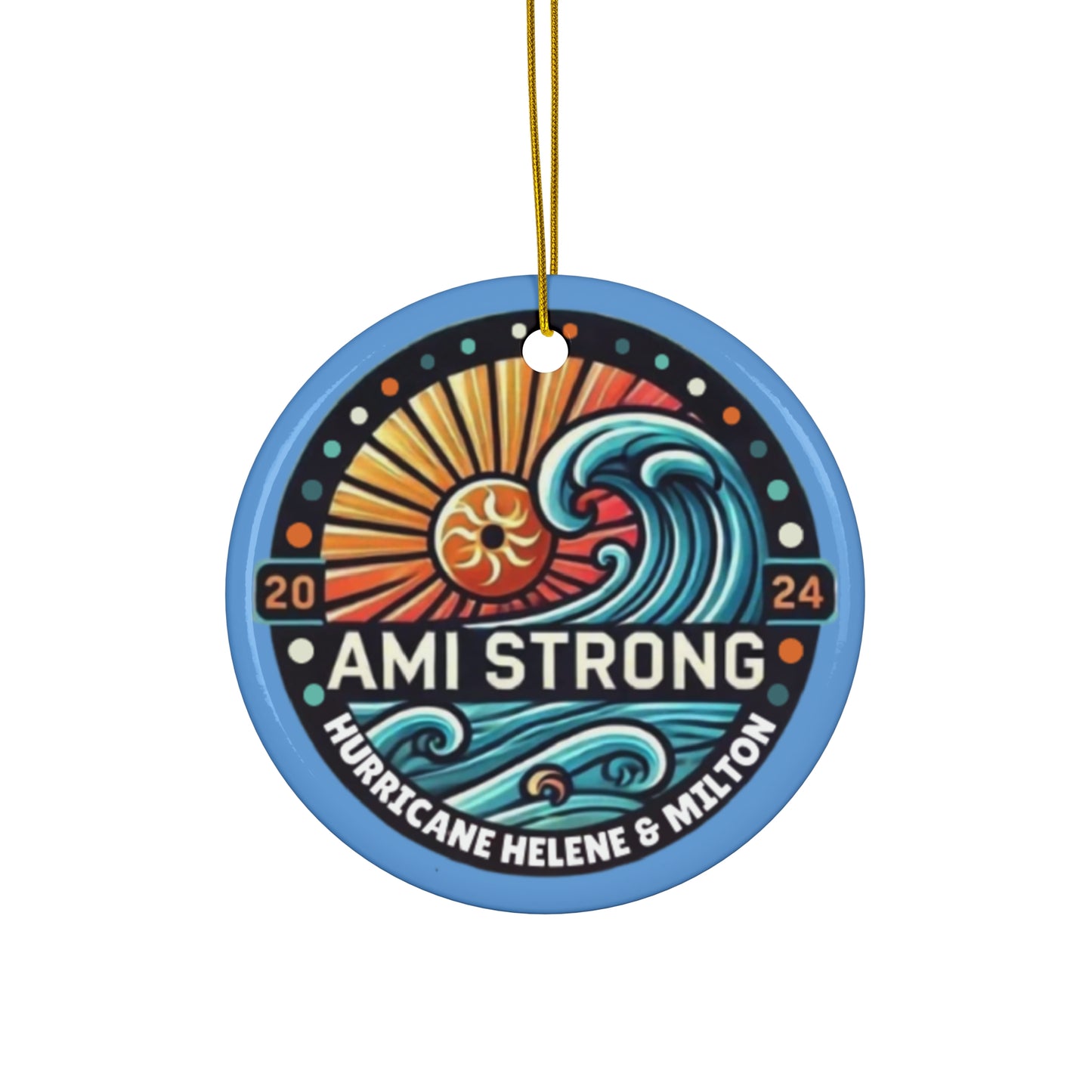 AMI Strong Hurricanes (Blue) Ceramic Ornament