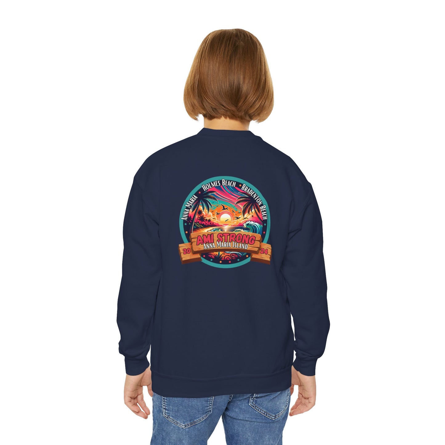 Kids AMI Strong Sunset Dual Sided Crewneck Sweatshirt