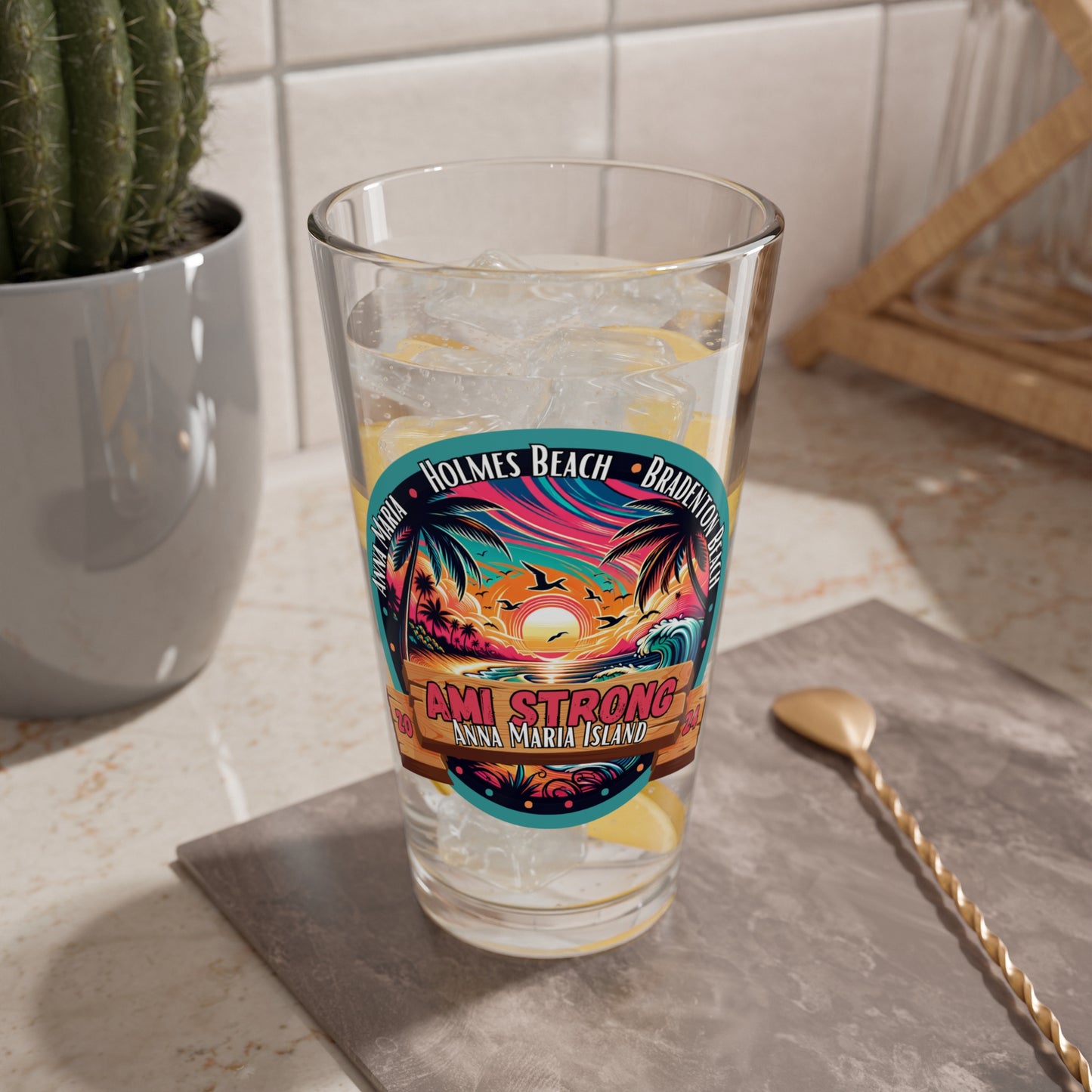 AMI Strong Sunset 16oz. Glass