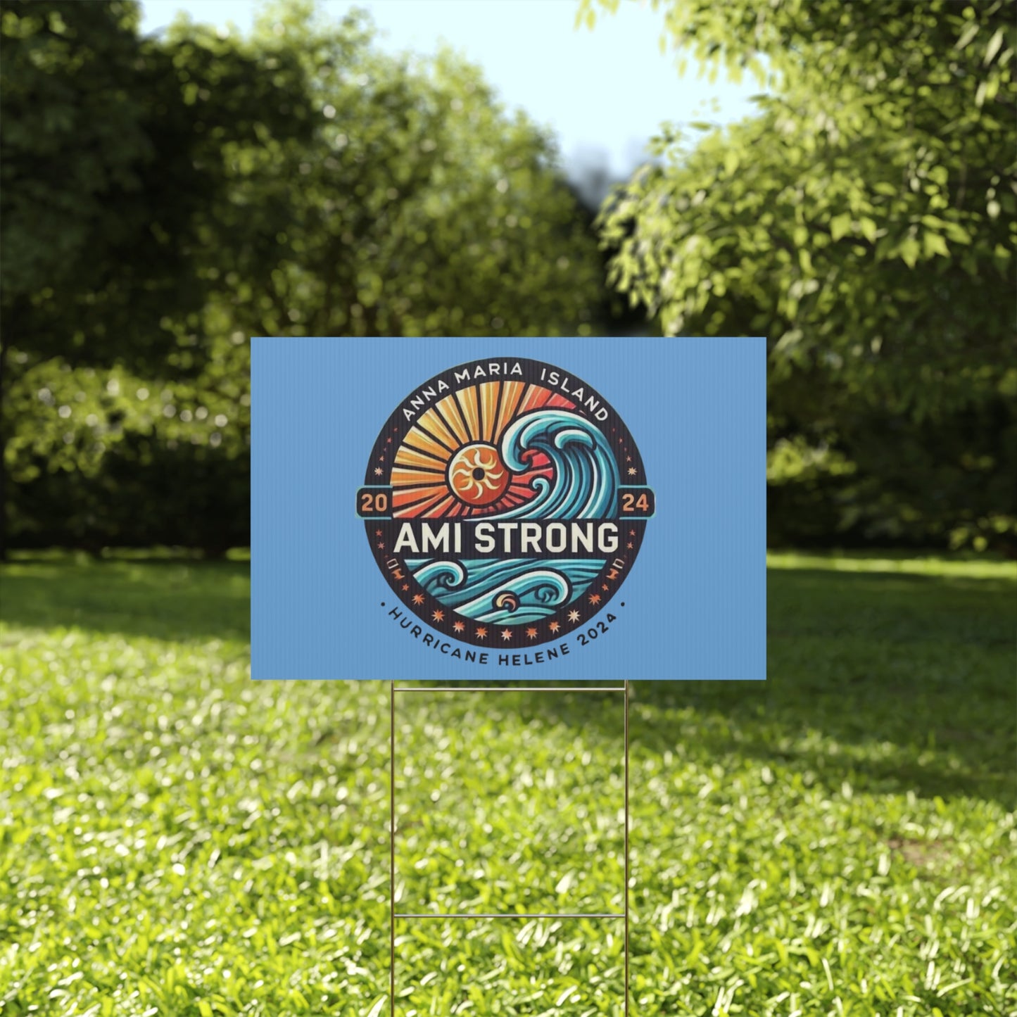 AMI Strong Hurricane Helene (Blue) Yard Sign