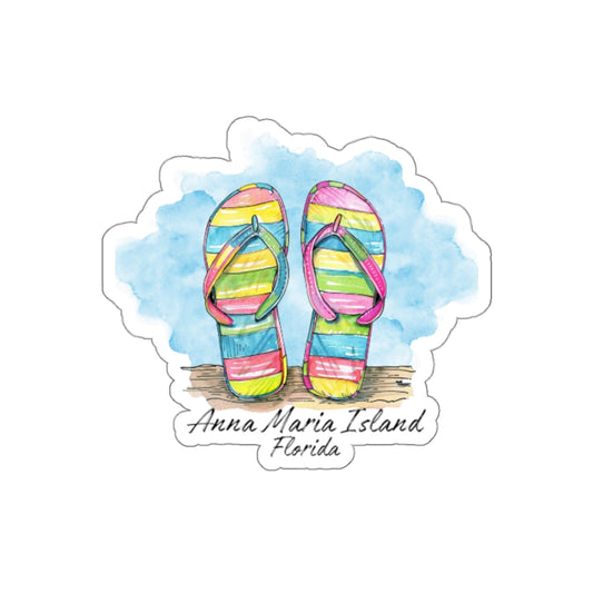 AMI Watercolor Flip Flop 4" Sticker